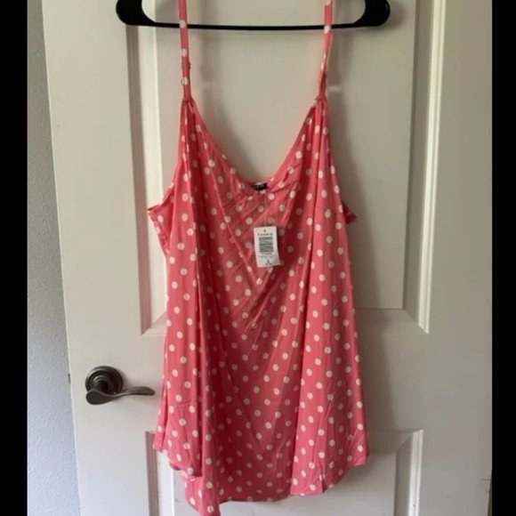 NWT Torrid, White and Pink PolkaDot Tank,‎ Size 3 - Picture 1 of 2